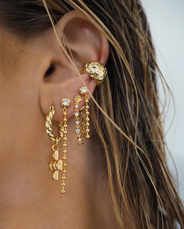 Luv Aj Earrings Molten Ear Cuff Set Gold Luv Aj Earrings Molten Ear Cuff Set Gold