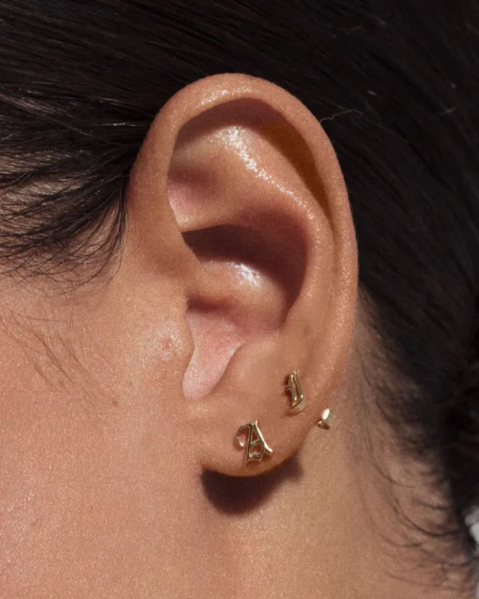 Luv Aj Fine Earrings The Initial Stud Earrings Old English