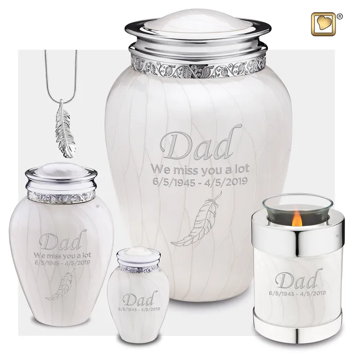 Rings LoveUrns Tealight Pearl Silver Cremation Urn