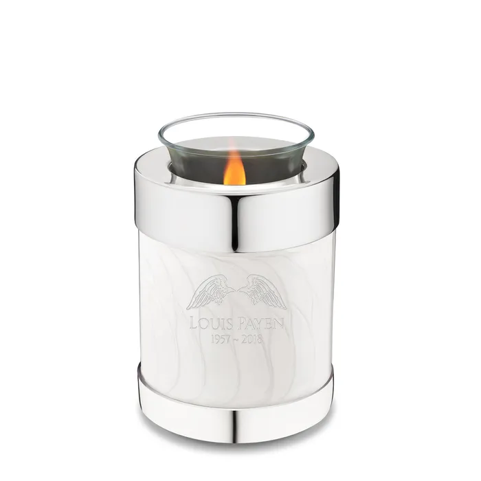 Rings LoveUrns Tealight Pearl Silver Cremation Urn