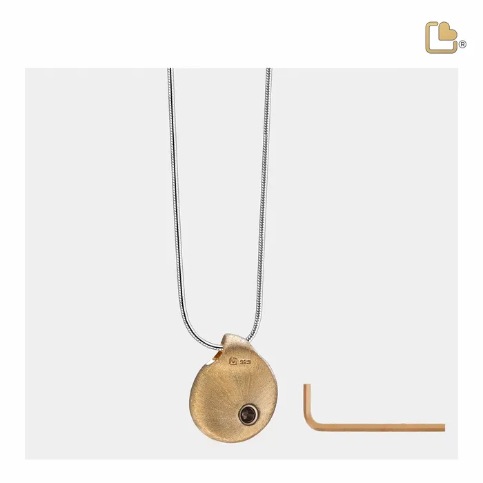 Rings LoveUrns Treasure TearDrop Gold Vermeil Two Tone Sterling Silver Cremation Pendant